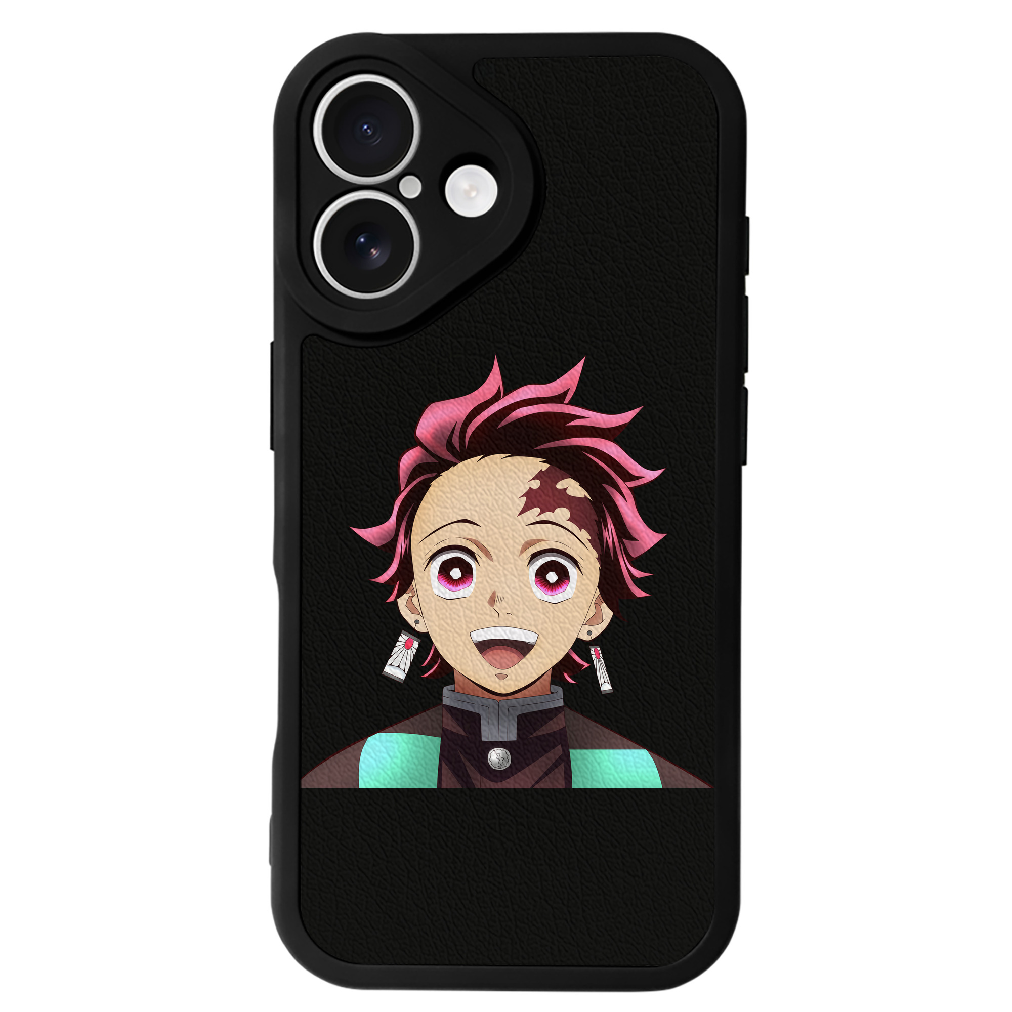 （画像用） 鬼滅の刃 竈門 炭治郎／かまど たんじろう Kamado Tanjirou 【iPhone 16シリーズ対応】シリコンスマホケース（レザー調） 材質：シリコン